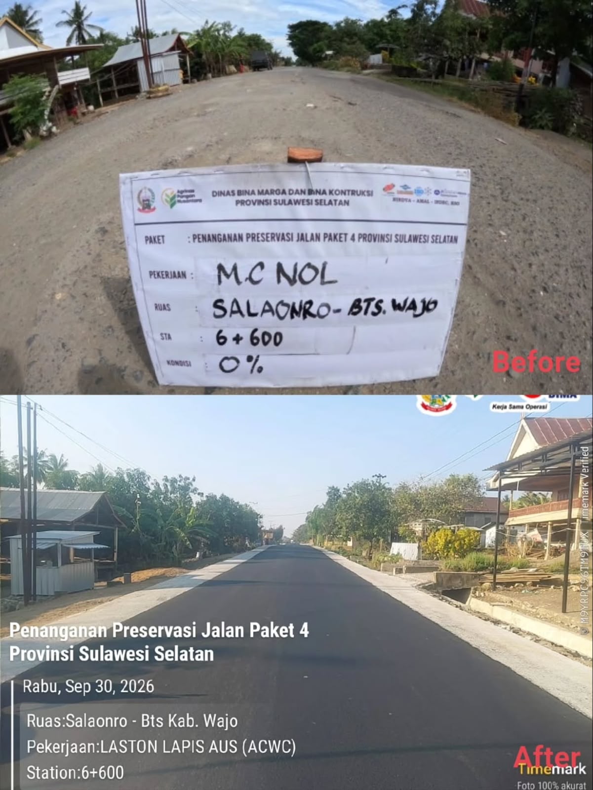 Ruas Jalan Salaonro Soppeng-Batas Wajo Kini Mulus Berkat Program MYP Pemprov Sulsel