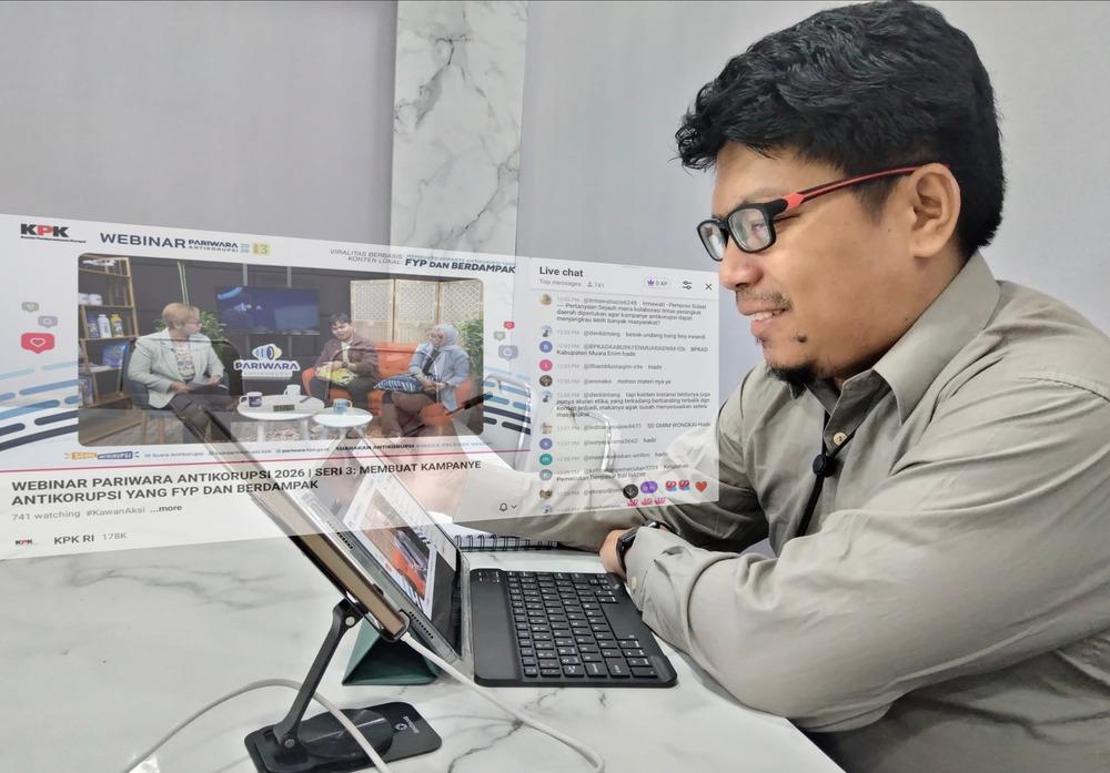 ASN Pemprov Sulsel Ikuti Webinar KPK, Perkuat Strategi Kampanye Antikorupsi Berbasis Konten Lokal