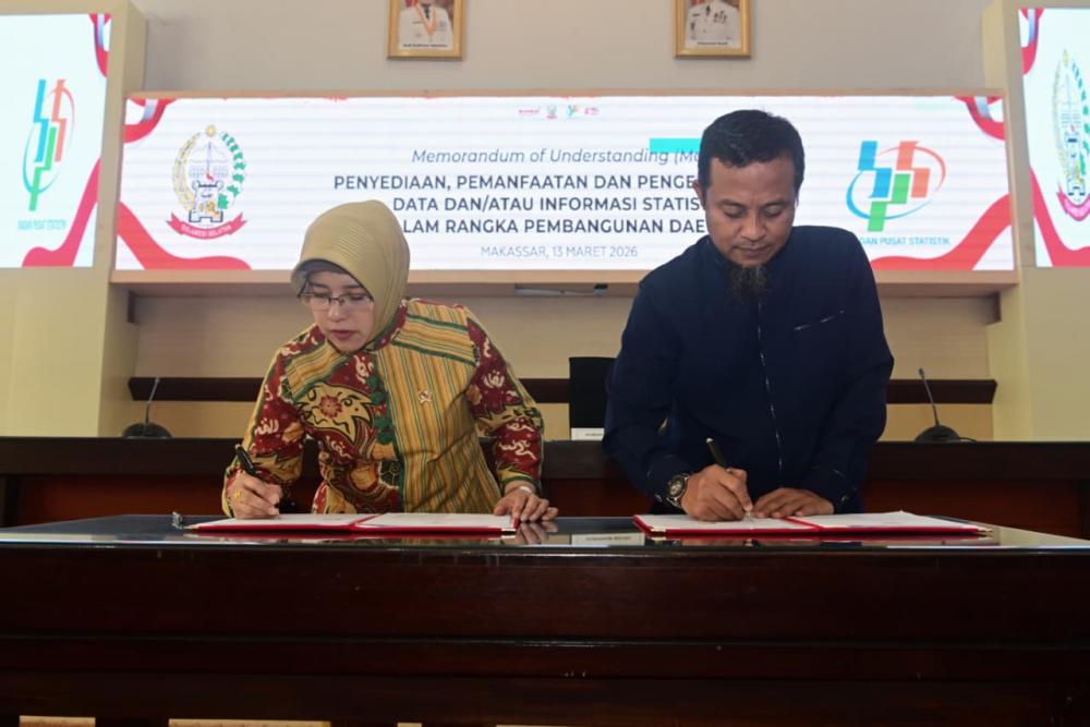 Gubernur Sulsel-Kepala BPS RI Teken MoU Penguatan Data Statistik untuk Dukung Pembangunan Daerah